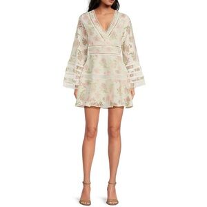 NWT Chic V-Neck Floral Dress with Lace Details